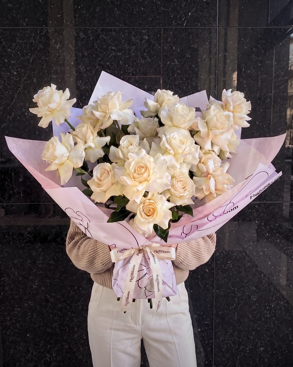 Reflexed Roses - White