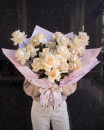 Reflexed Roses - White