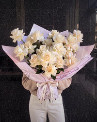 Reflexed Roses - White