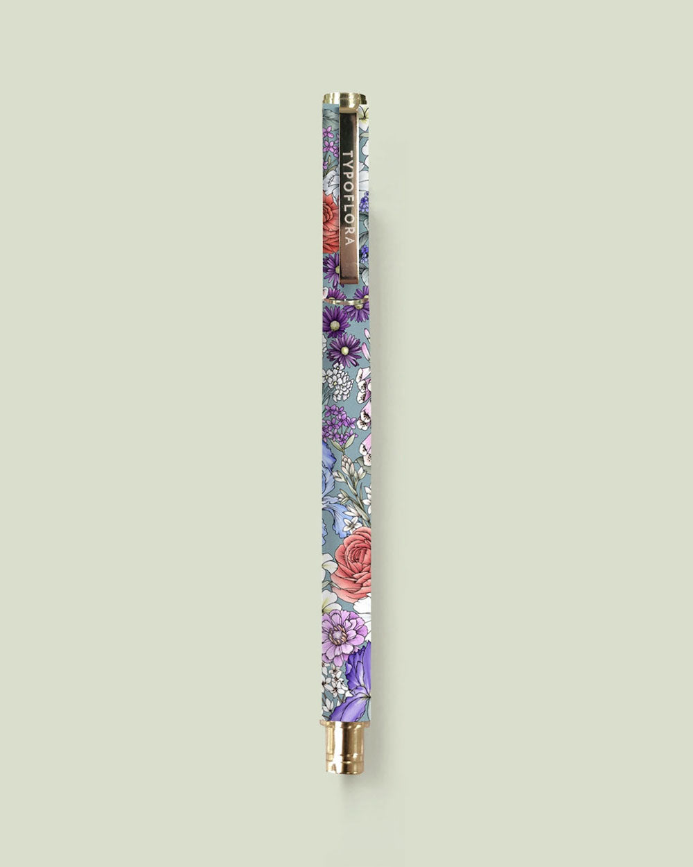 Typoflora Blooms in Blue rollerball pen