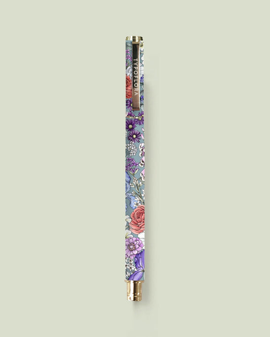 Typoflora Blooms in Blue rollerball pen
