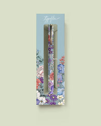 Typoflora Blooms in Blue rollerball pen