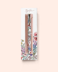Typoflora Blooms in White rollerball pen