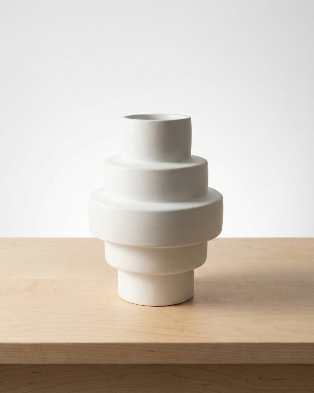 Stacked Totem Vase (White)