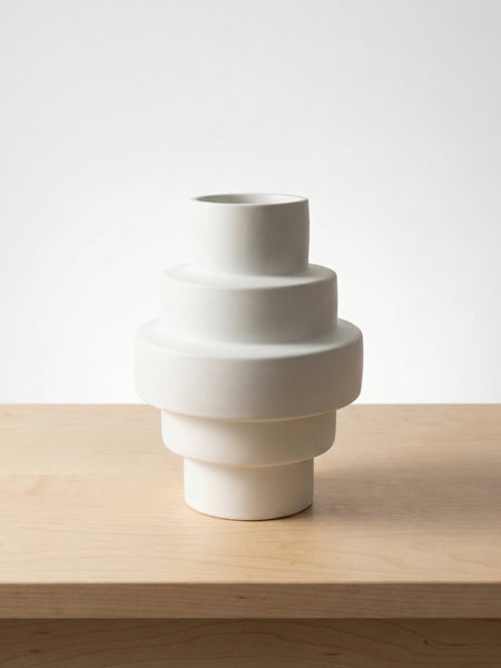 Stacked Totem Vase (White)