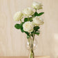 White Roses in Balloon Glass Vase