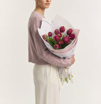 Amsterdam tulips cradled in studio — Fig & Bloom