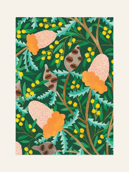 banksia botanical card front design