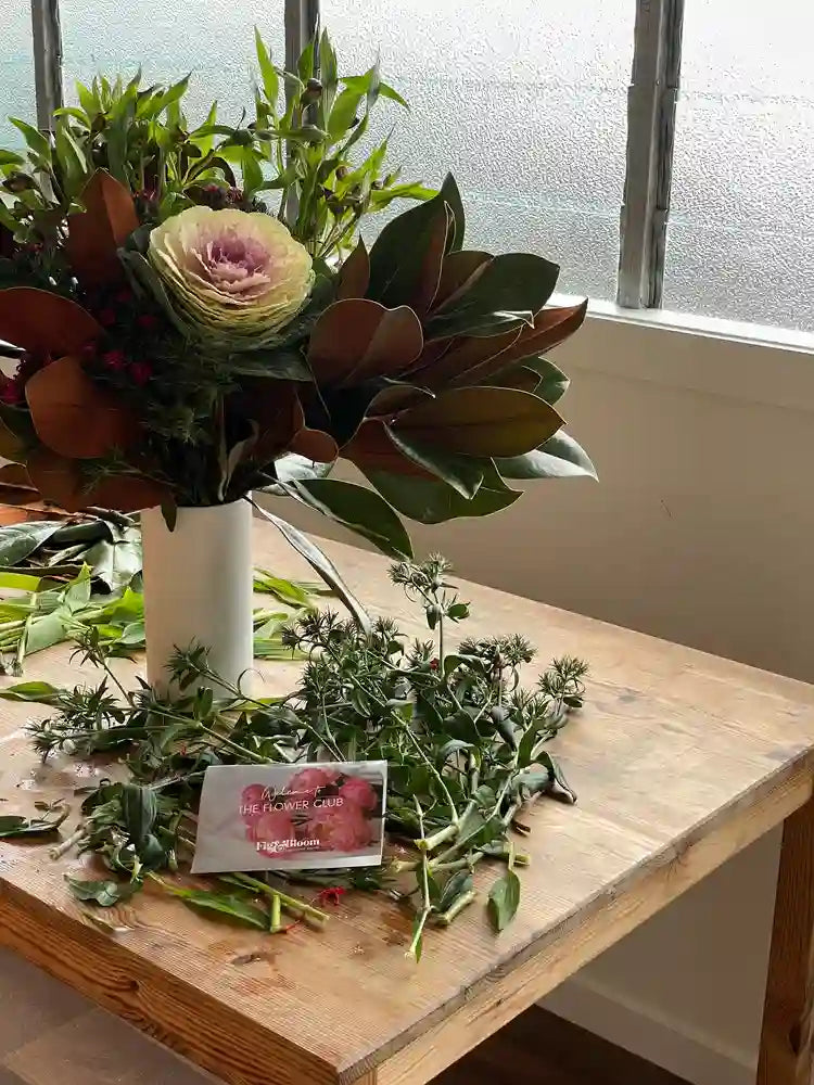 bundle of seasonal flowers