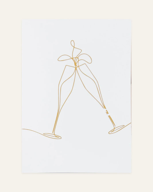 champagne greeting card — front design