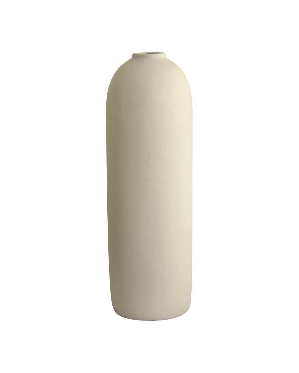 Chalk white matte ceramic Cocoon Vase bottle form, 30cm, by Marmoset Found