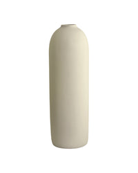 Chalk white matte ceramic Cocoon Vase bottle form, 30cm, by Marmoset Found