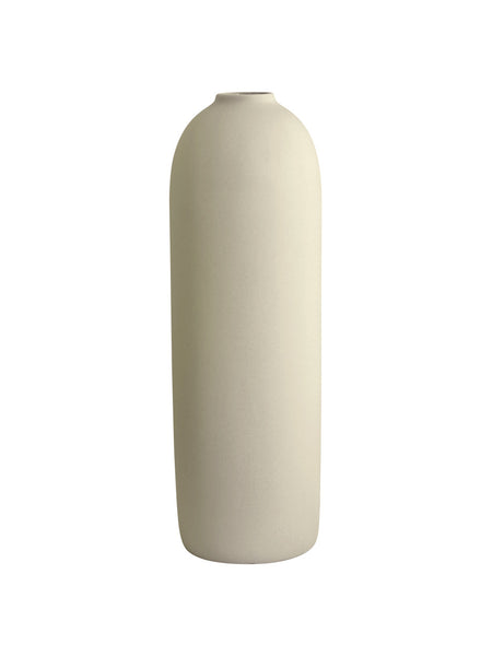 Chalk white matte ceramic Cocoon Vase bottle form, 30cm, by Marmoset Found