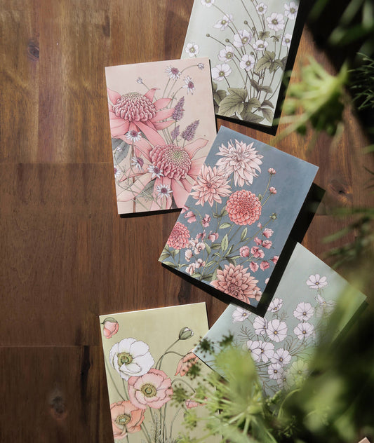 Pink Waratah Portrait Card