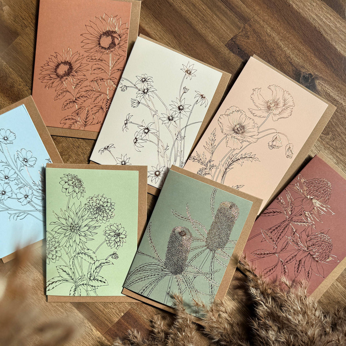 Brown Waratah Card