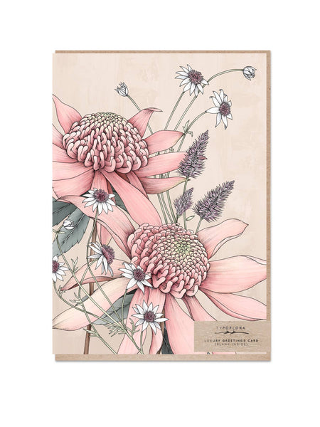 Pink Waratah Portrait Card