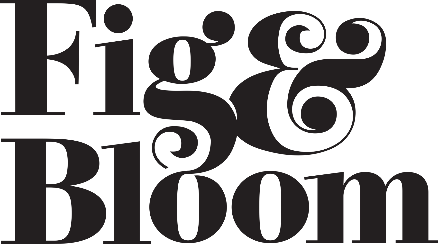 Fig & Bloom stacked wordmark in black
