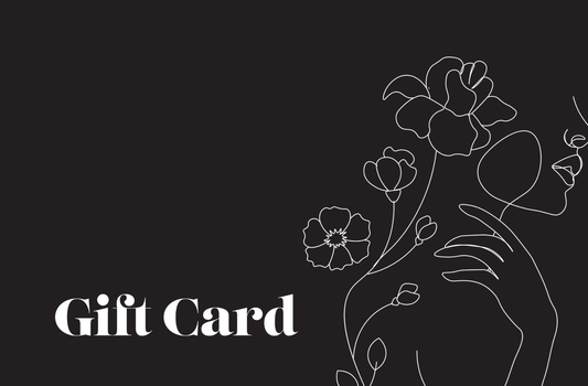 Fig & Bloom gift card front with floral line art