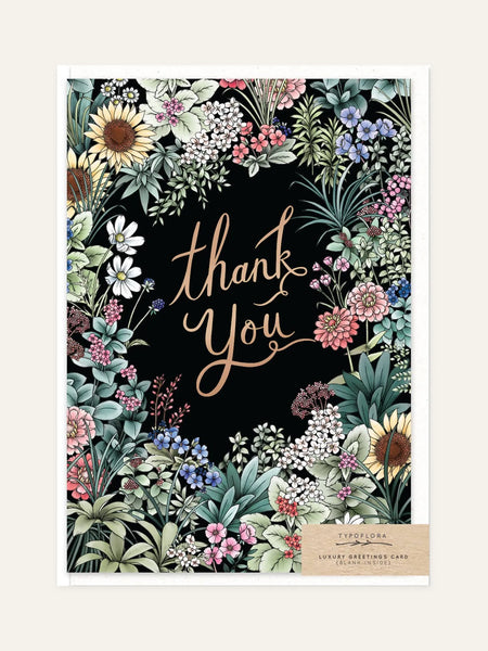 flower field thank you card front design