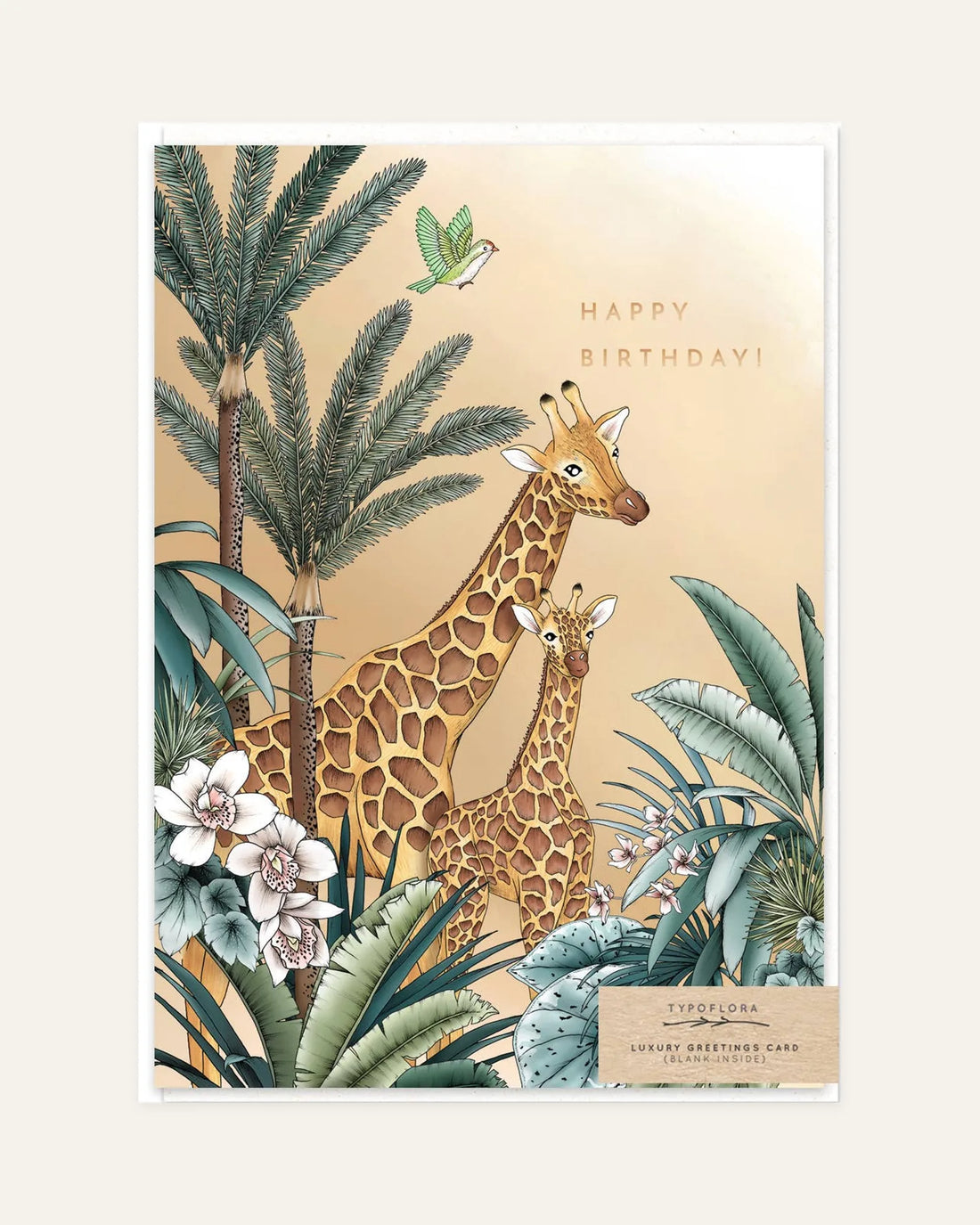giraffe birthday card front design