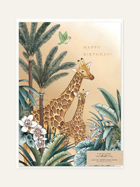 giraffe birthday card front design