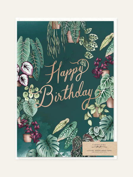 houseplants birthday card front design