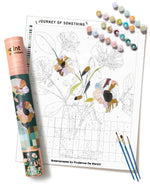 Journey of Something Greenscapes paint-by-numbers kit and contents