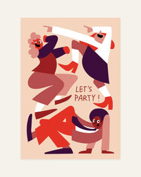 lets party card front design
