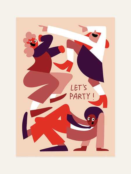 lets party card front design