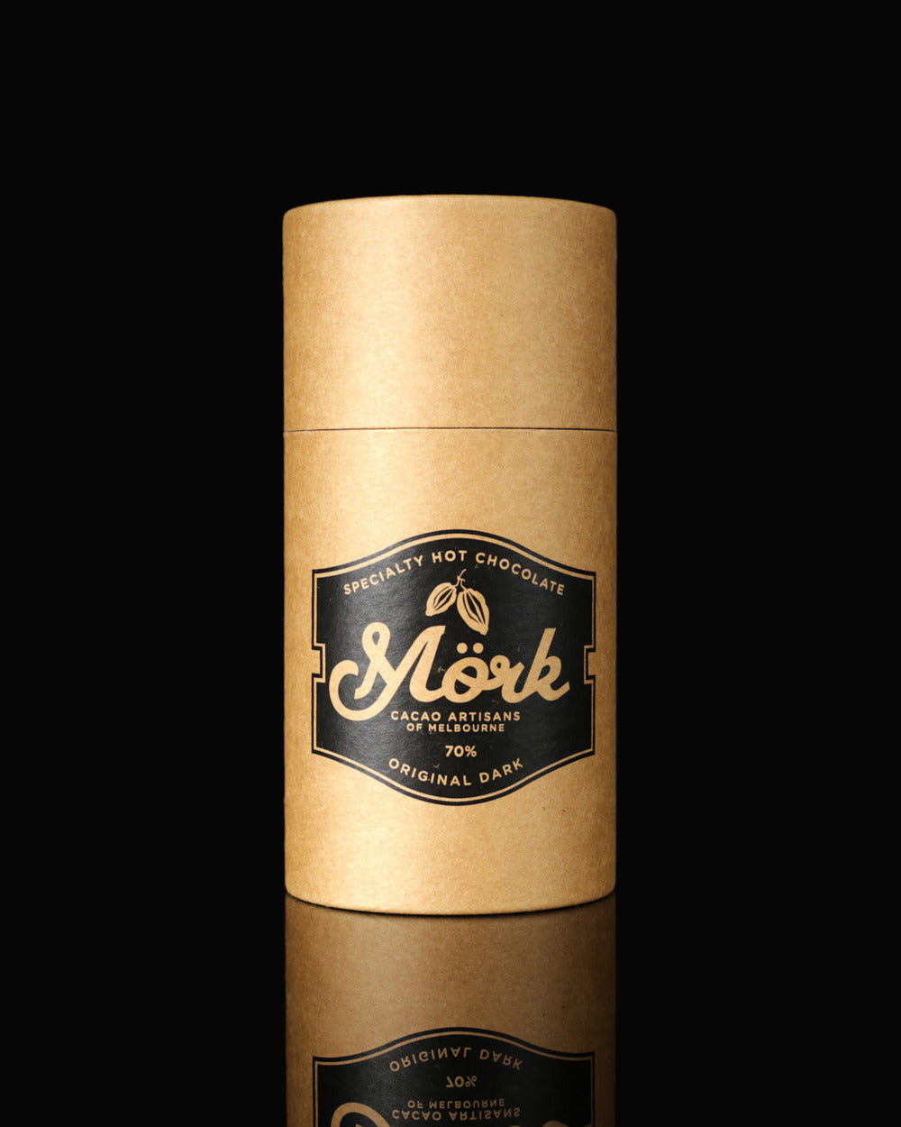 Mörk Original Dark 70% specialty hot chocolate in a 250g kraft tube
