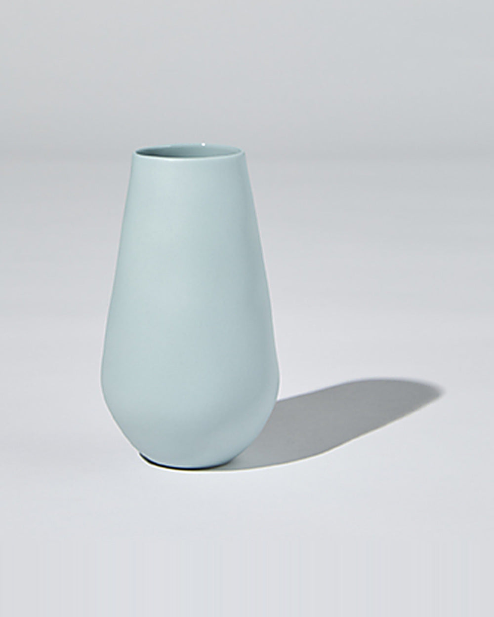 Light blue matte ceramic teardrop vase, 17cm, by Marmoset Found