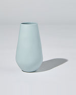 Light blue matte ceramic teardrop vase, 17cm, by Marmoset Found