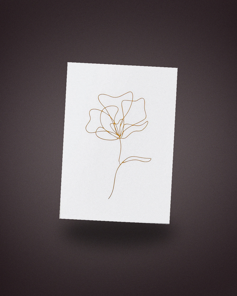 The greeting card, gold line art on white, handwritten by our florists and included in The Lot.